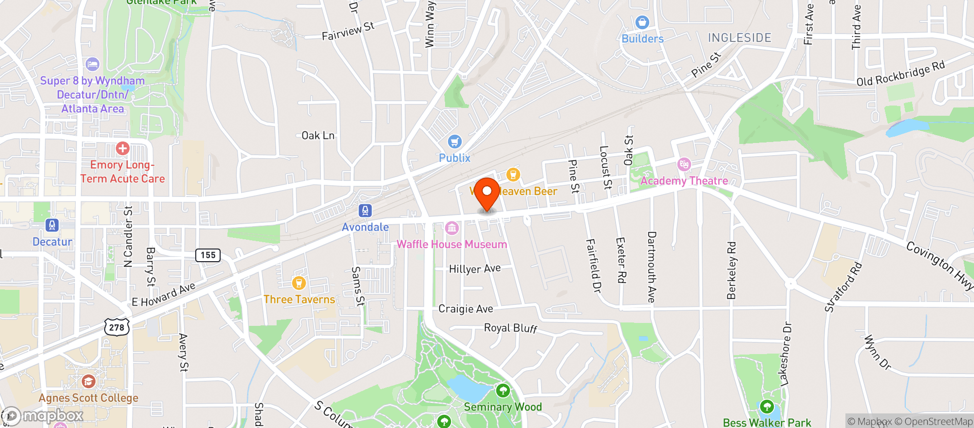 Map showing Jax Package Store