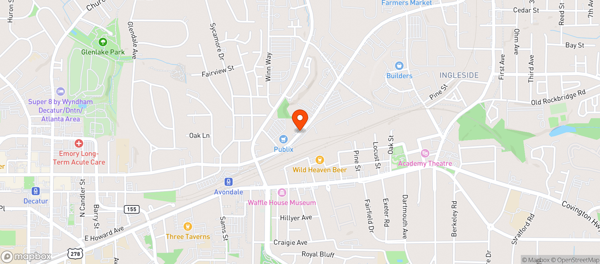 Map showing Publix Super Market