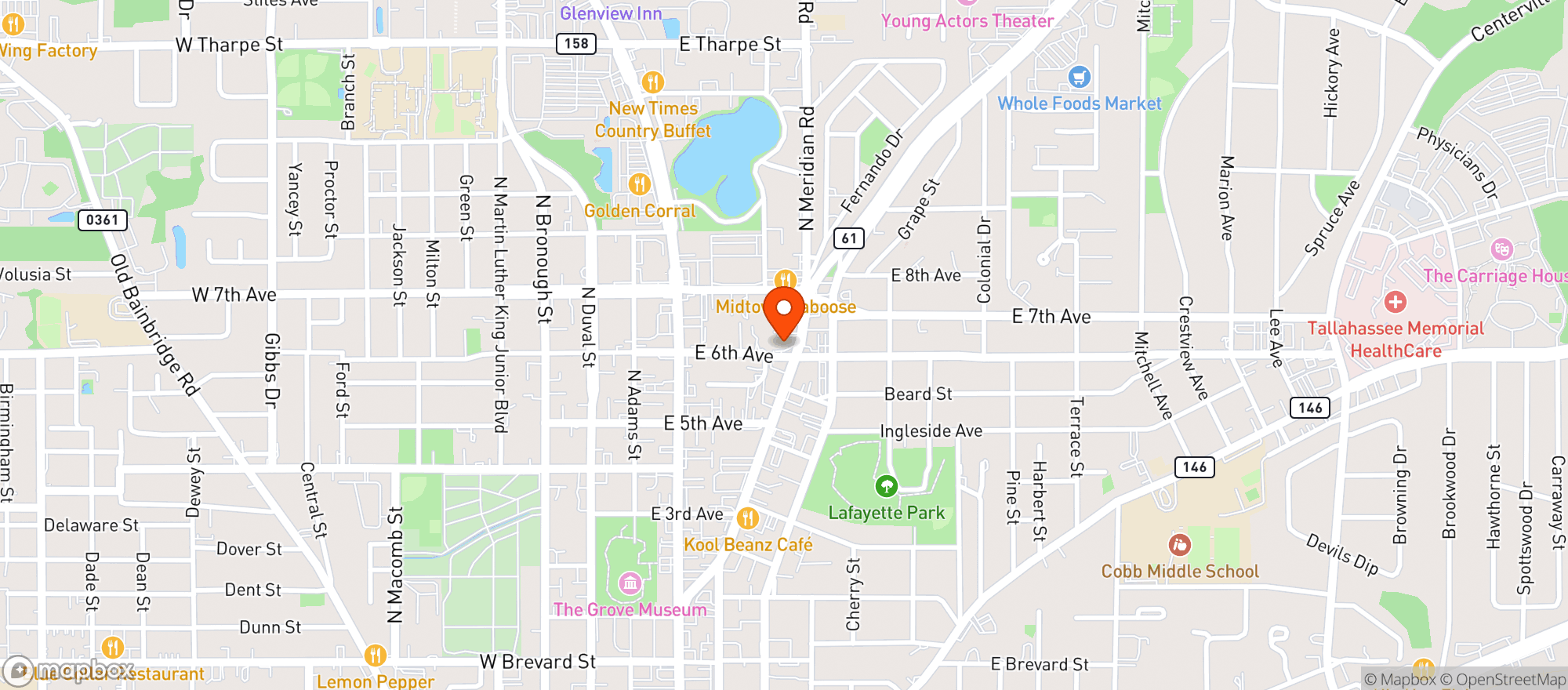 Map showing Tallulah Midtown