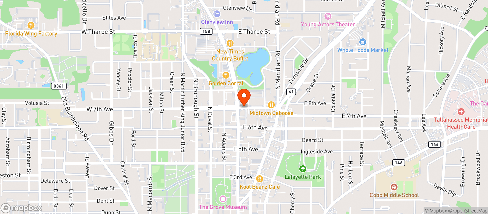 Map showing Circle K #5166