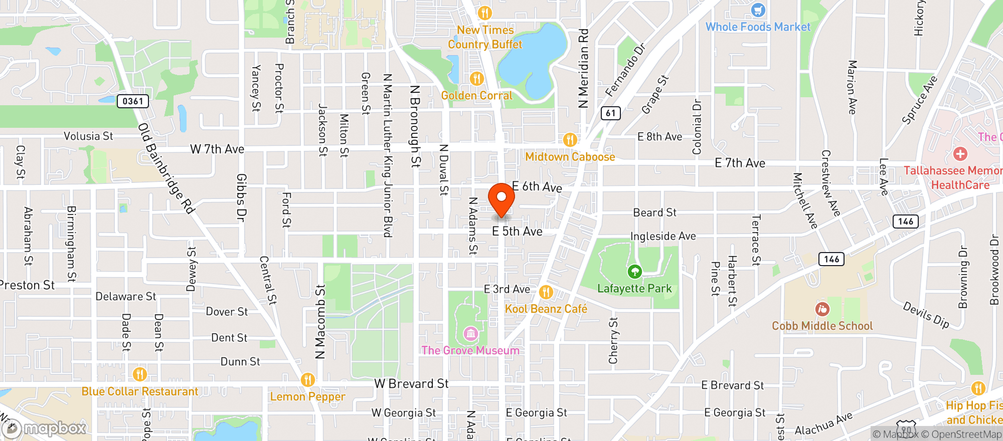 Map showing Blue Tavern