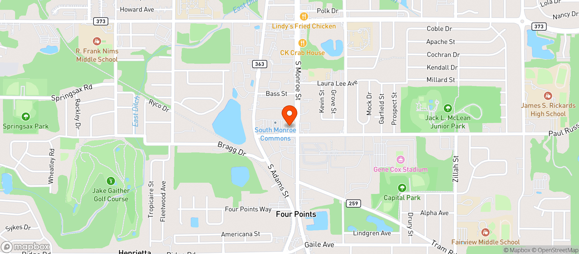 Map showing Southside Liquors
