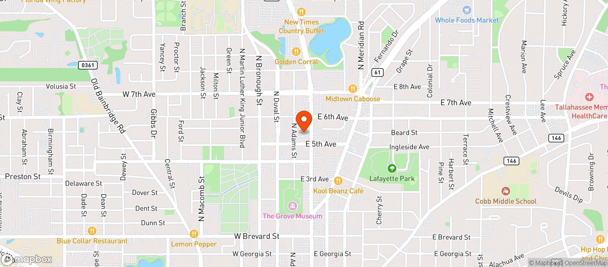Map showing Hummingbird Wine Bar