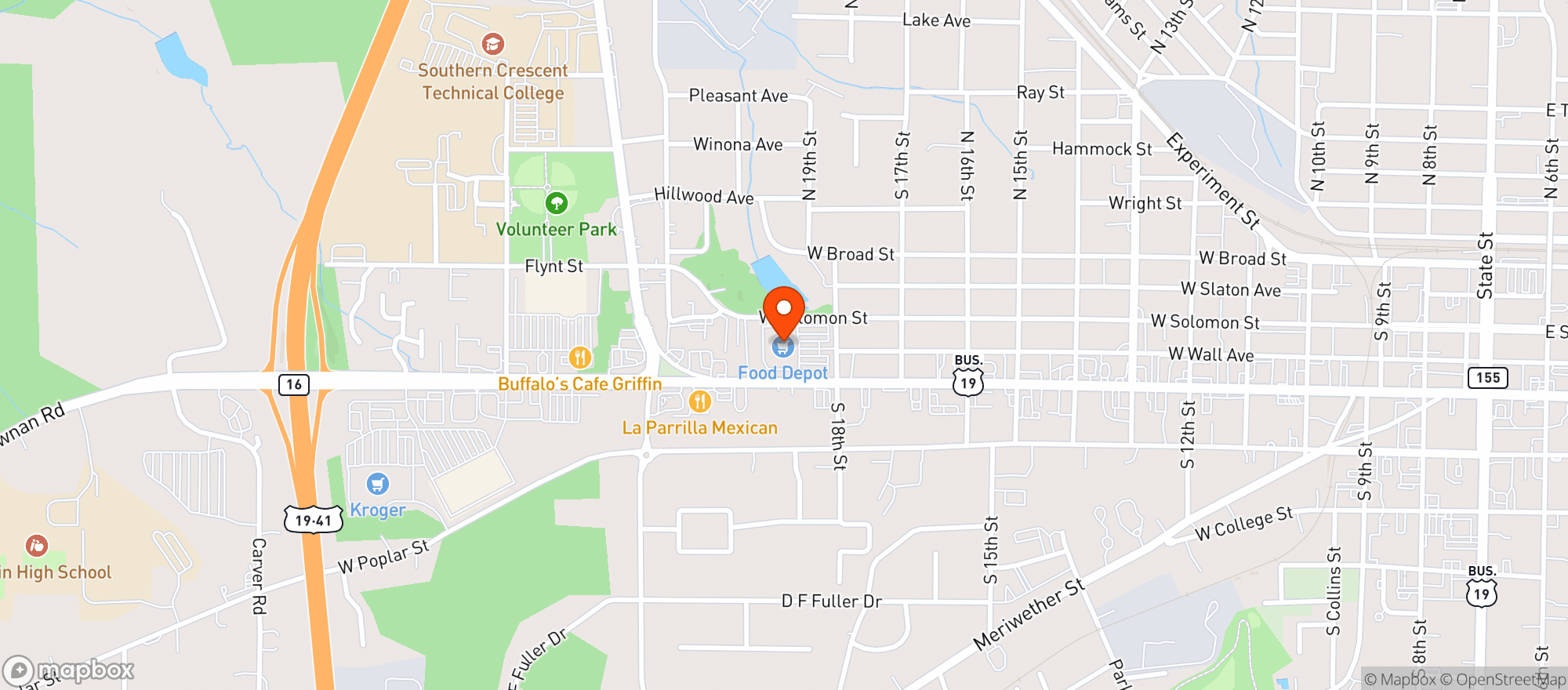 Map showing Food Depot (#34 Griffin)