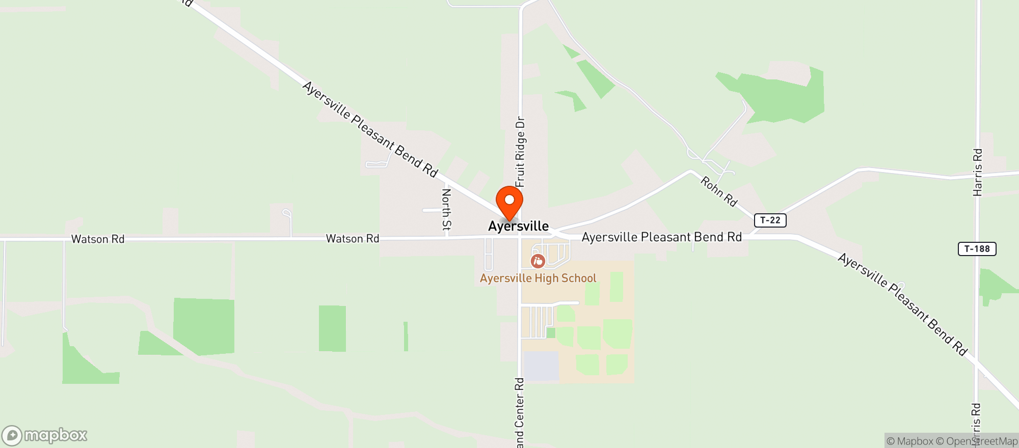 Map showing Ayersville Carry Out