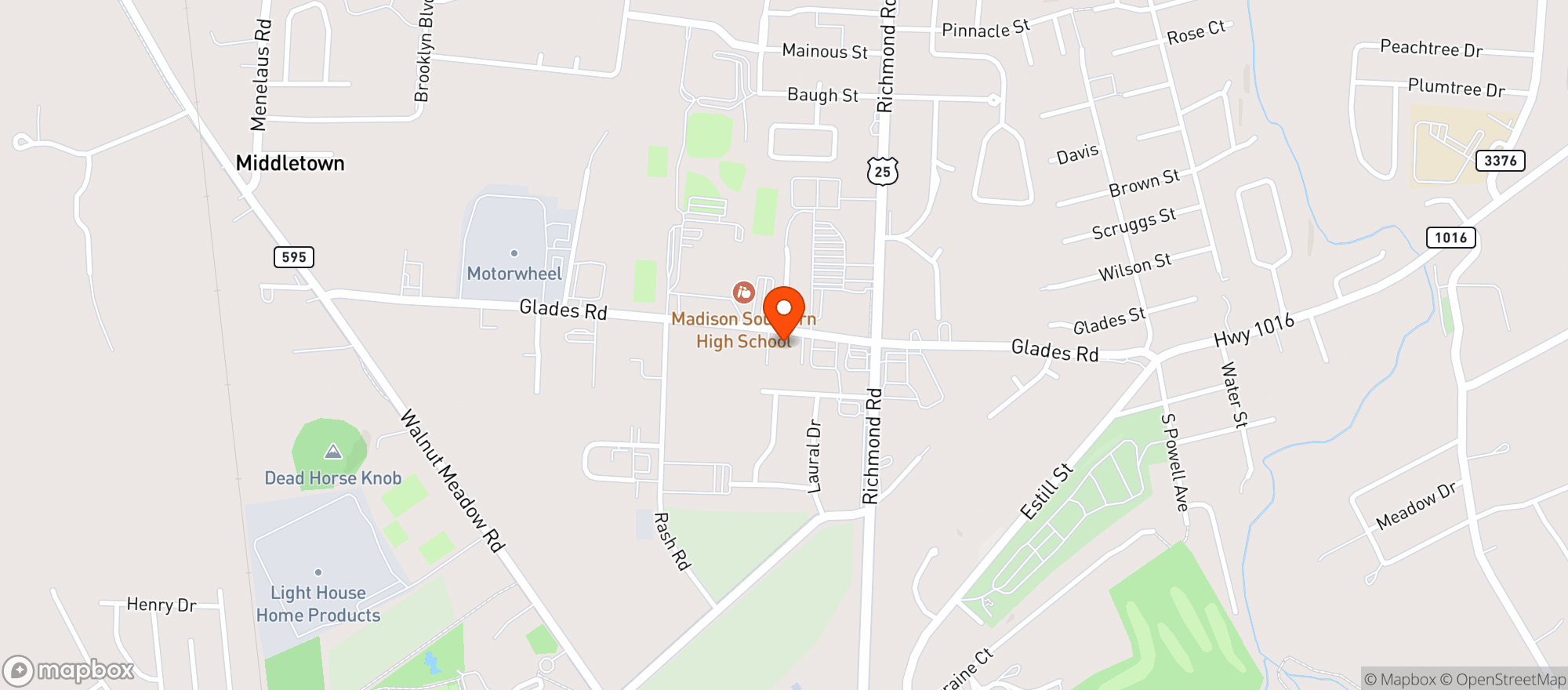 Map showing Happy Meadow Natural Foods - 00100008436