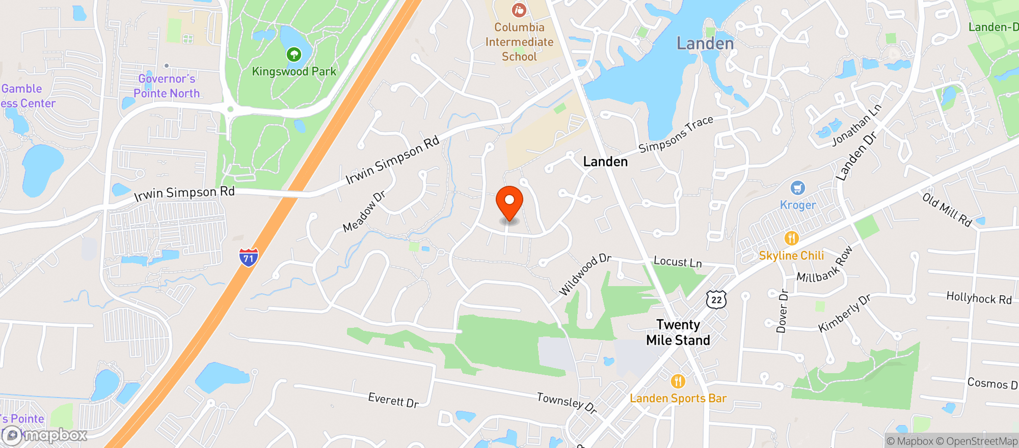 Map showing Maineville Quick Stop Food Mart