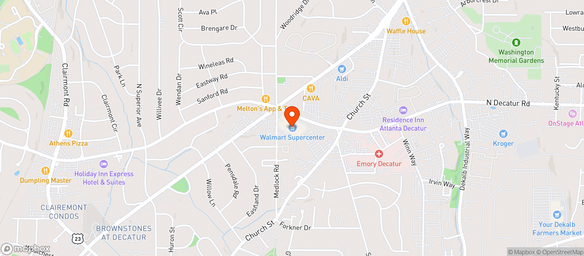 Map showing Walmart Supercenter