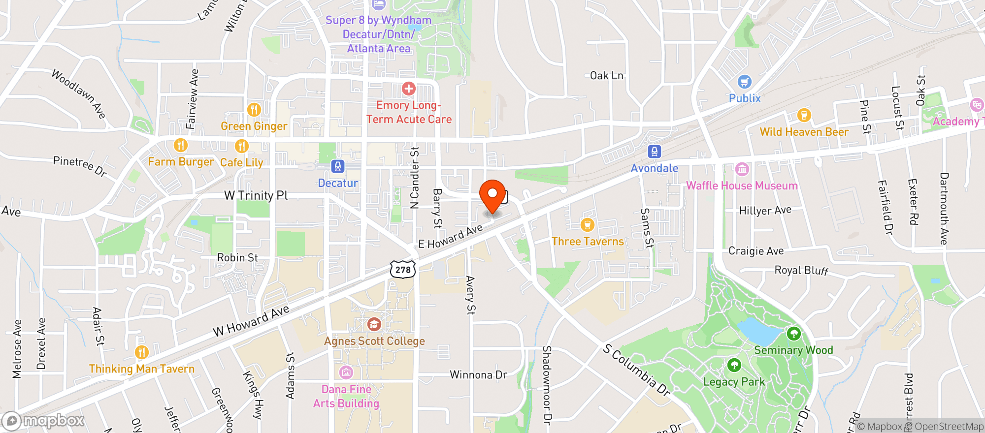 Map showing Coyotes Mexican Grill