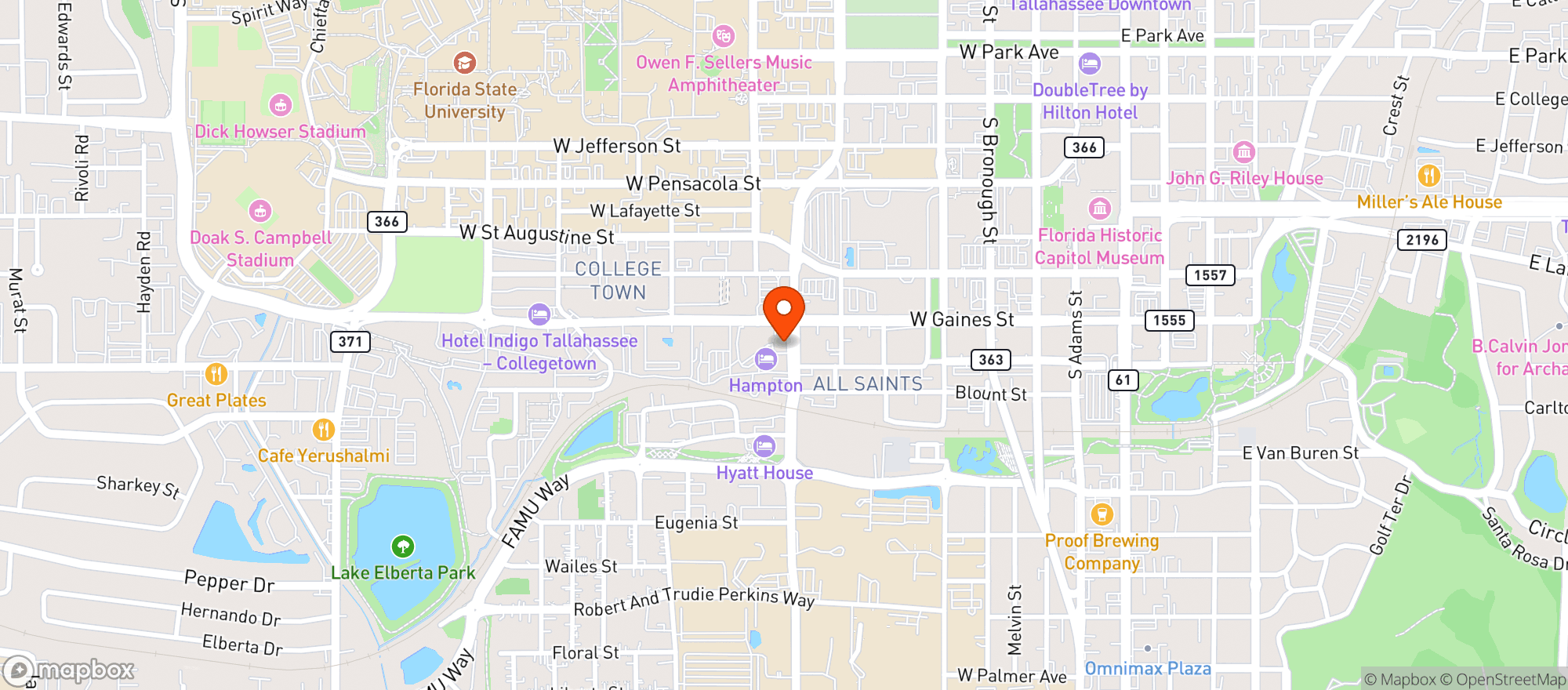 Map showing Skyline Sunoco