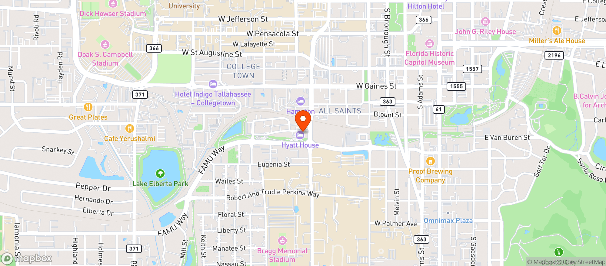 Map showing Tallulah Cbd - *float Pods