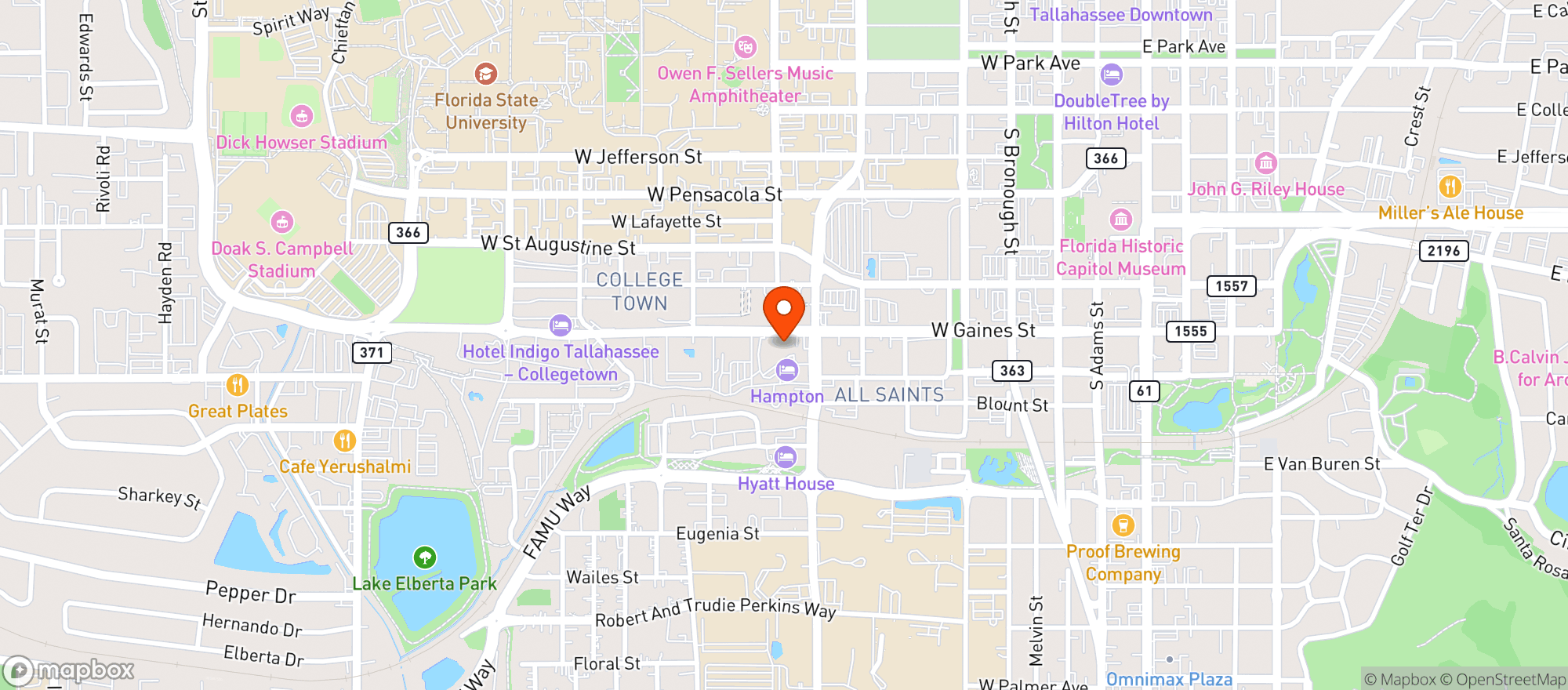 Map showing Asap Smoke Shop - Gaines St
