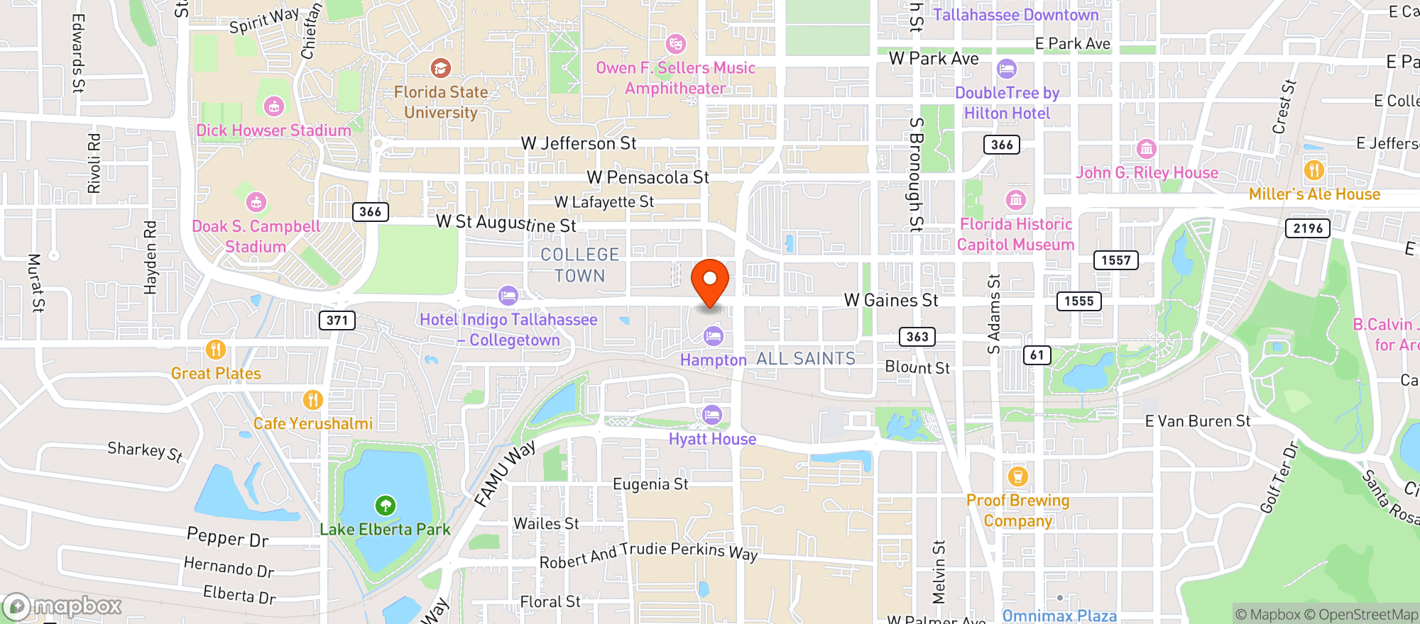 Map showing Warhorse Whiskey Bar