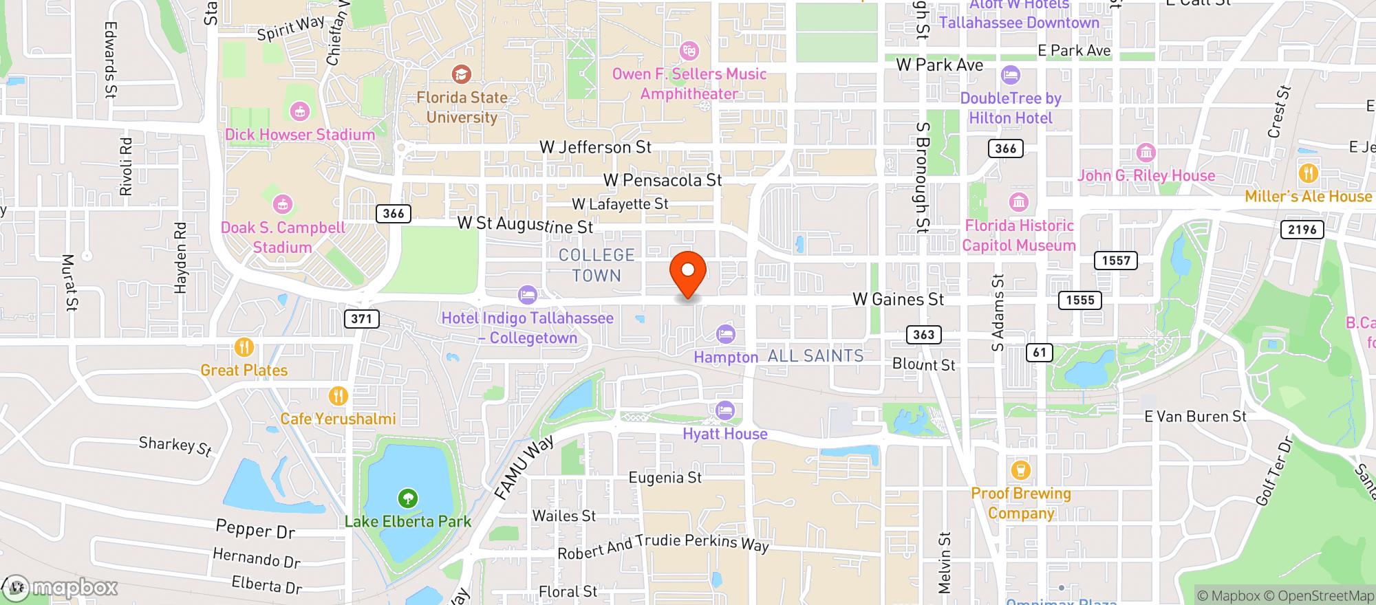 Map showing Publix Super Market