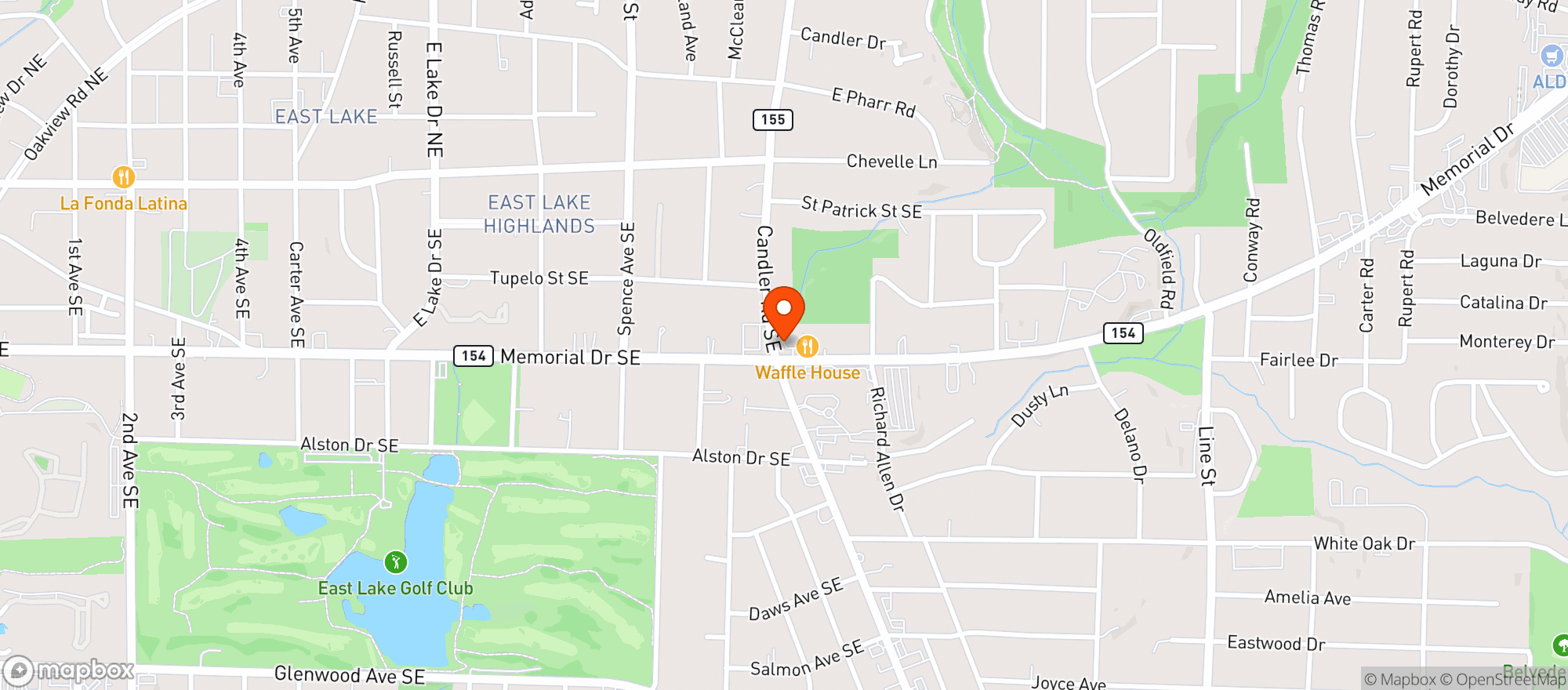Map showing Candler Food Mart- Atlanta