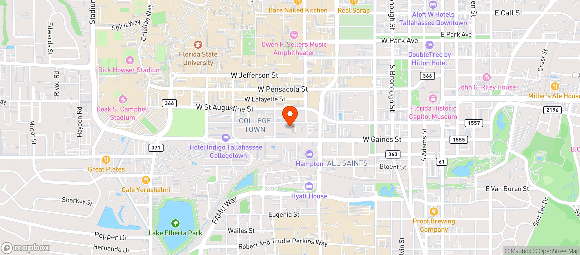 Map showing Campus Express Mart