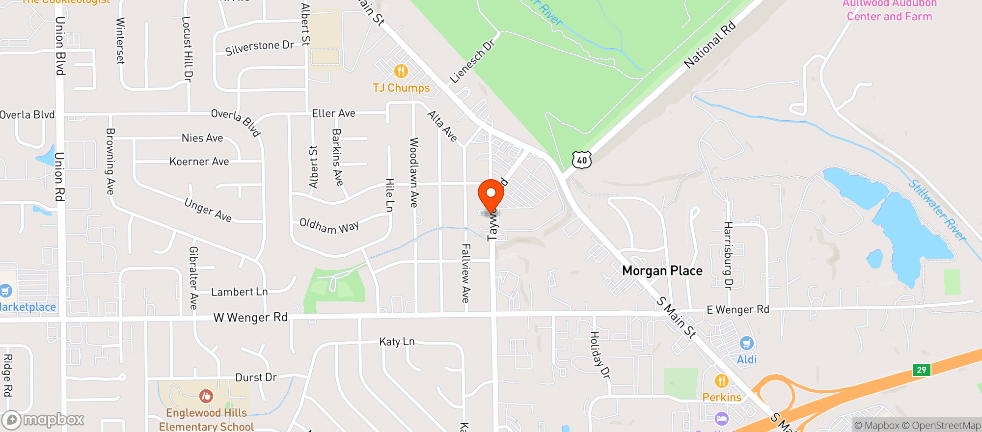 Map showing Englewood Drive Thru