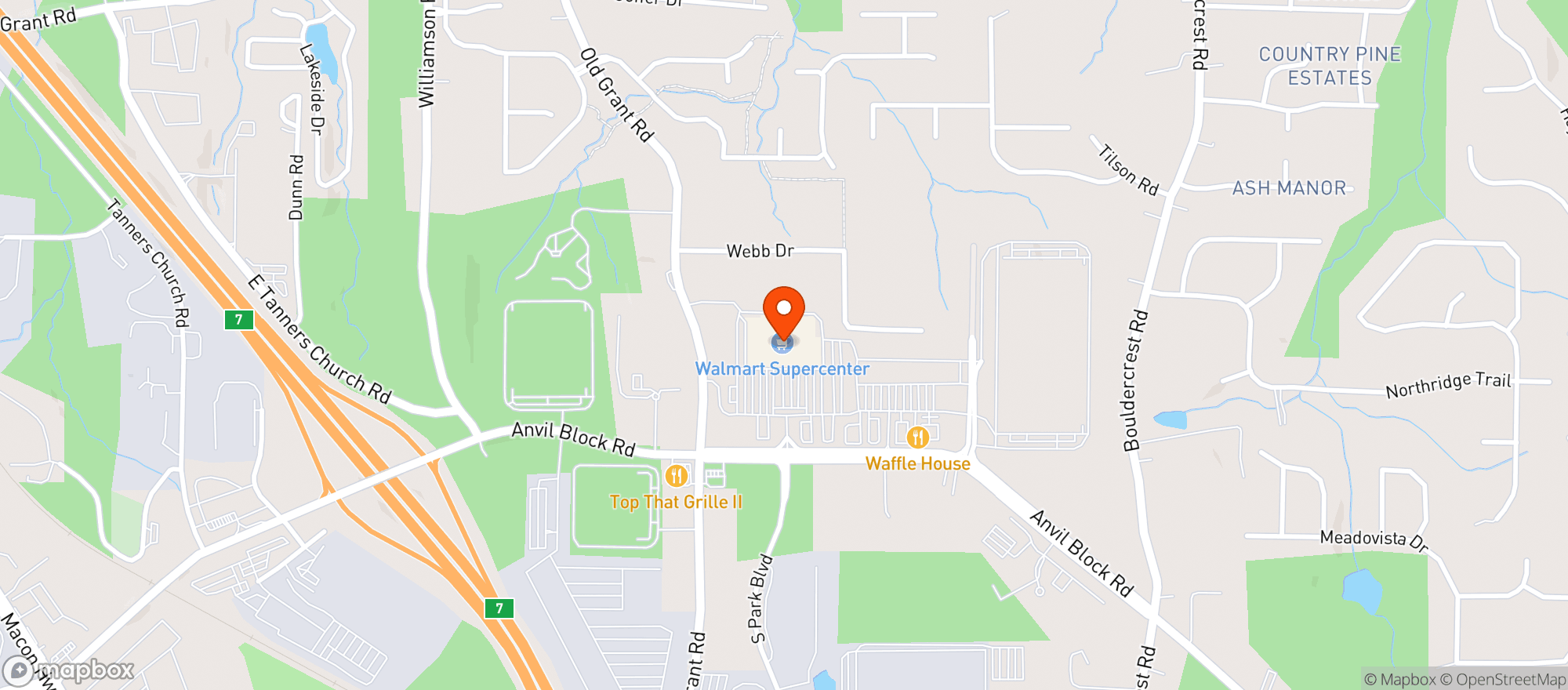 Map showing Walmart Supercenter