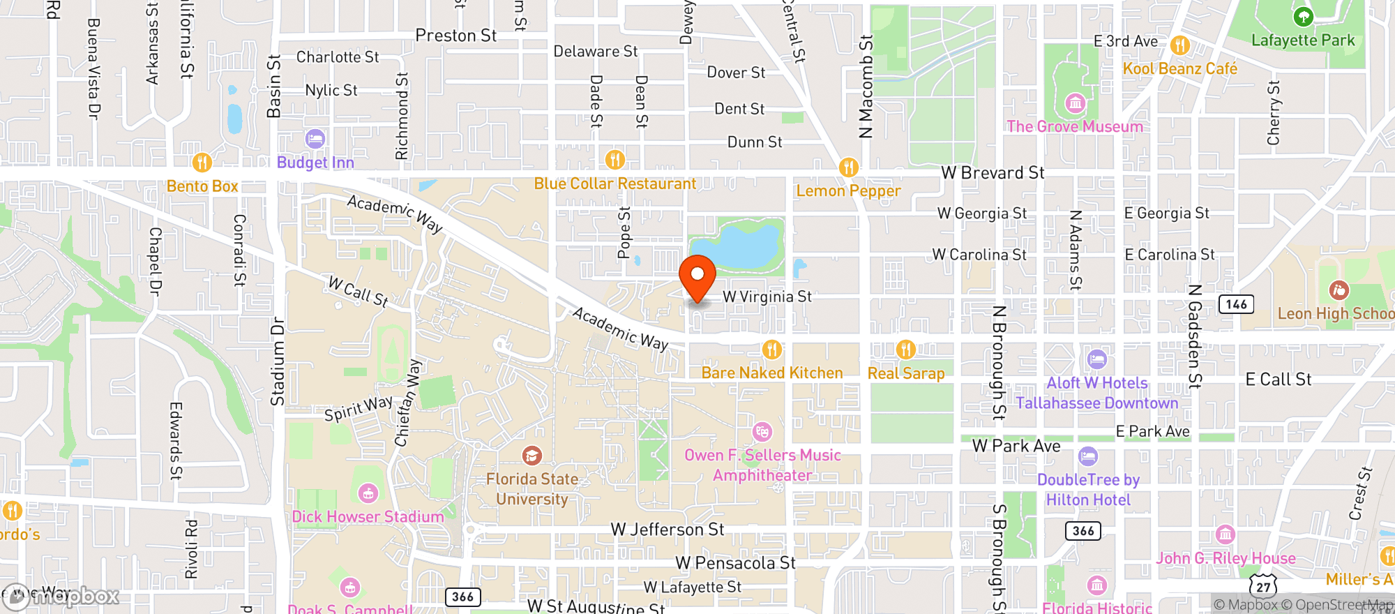 Map showing Skyline Food Mart