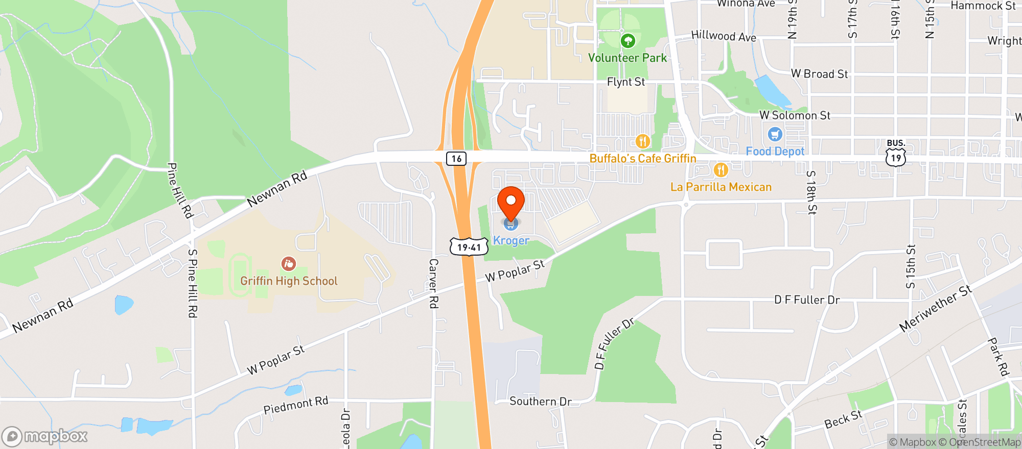 Map showing Kroger
