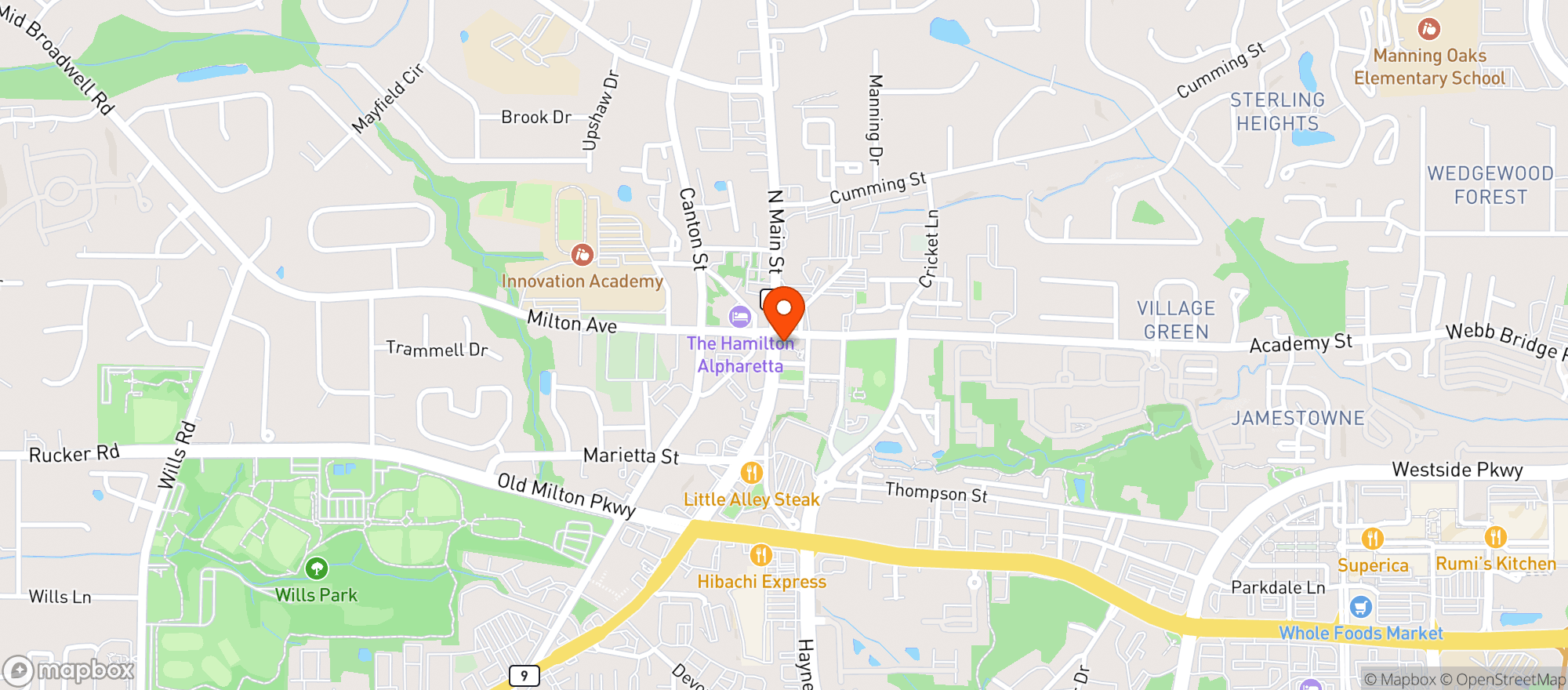 Map showing Standard At Alpharetta