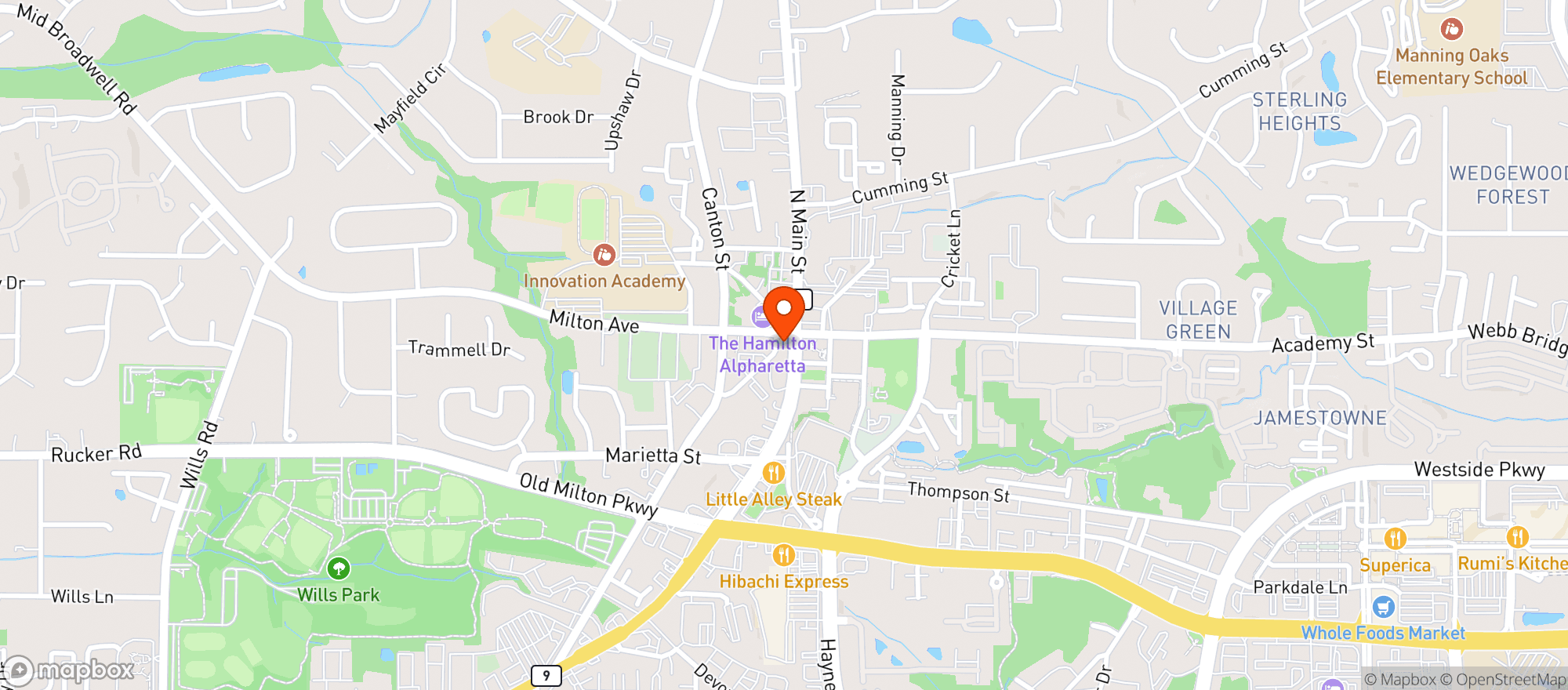 Map showing Tre Fratelli