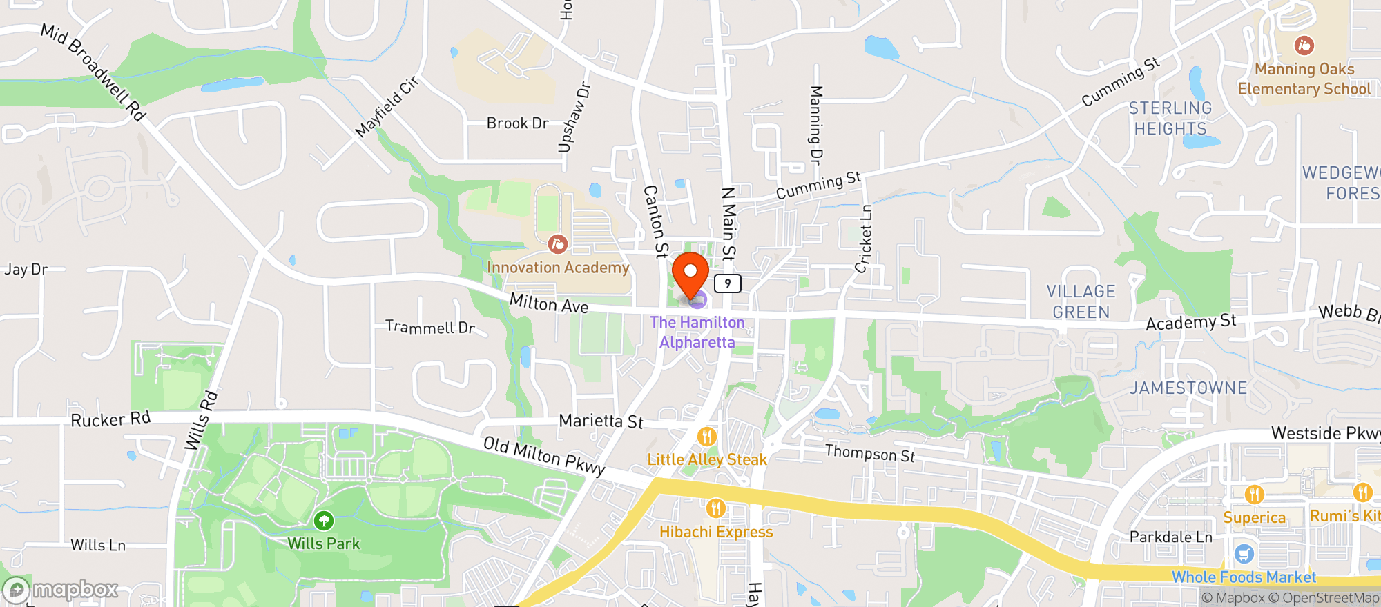 Map showing Roaring Social Al
