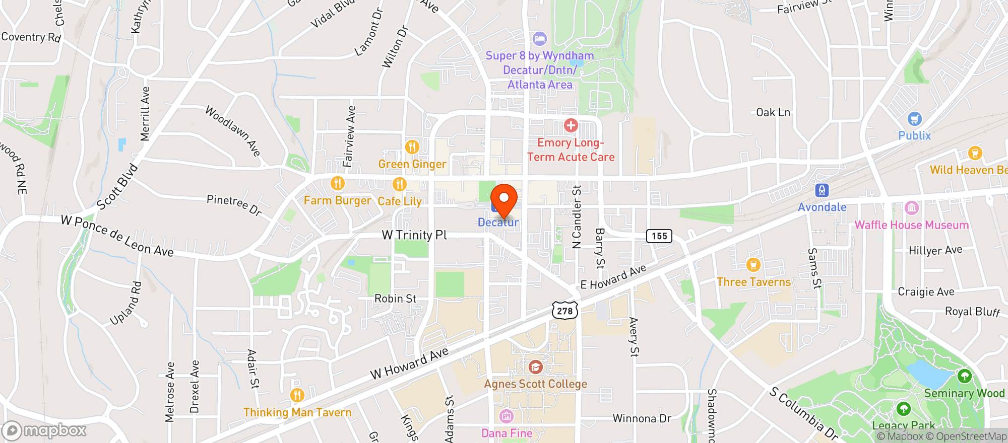 Map showing Eddie Attic Inc