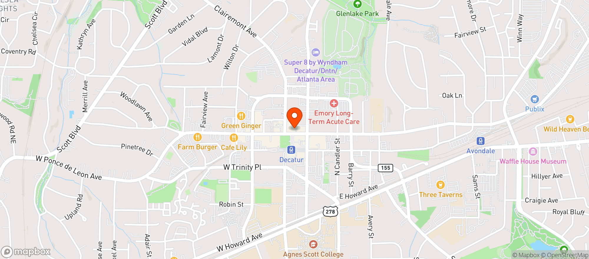 Map showing Parkers On Ponce