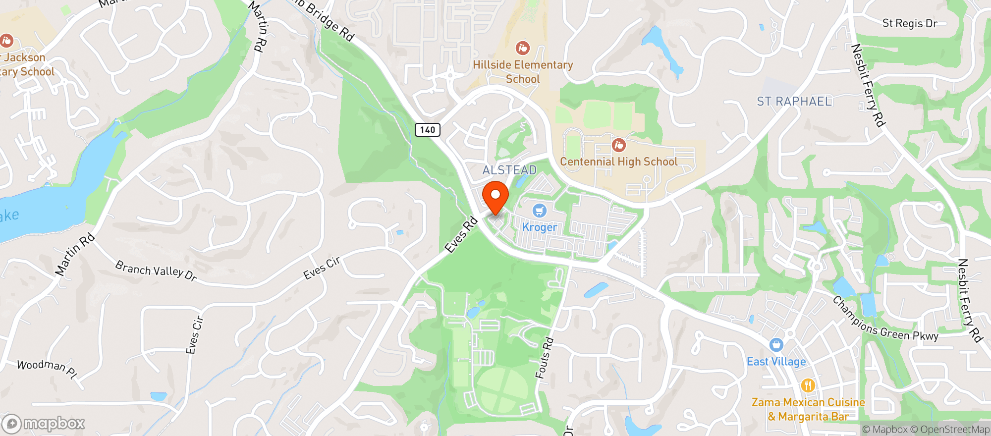 Map showing Holcomb Bridge Shell
