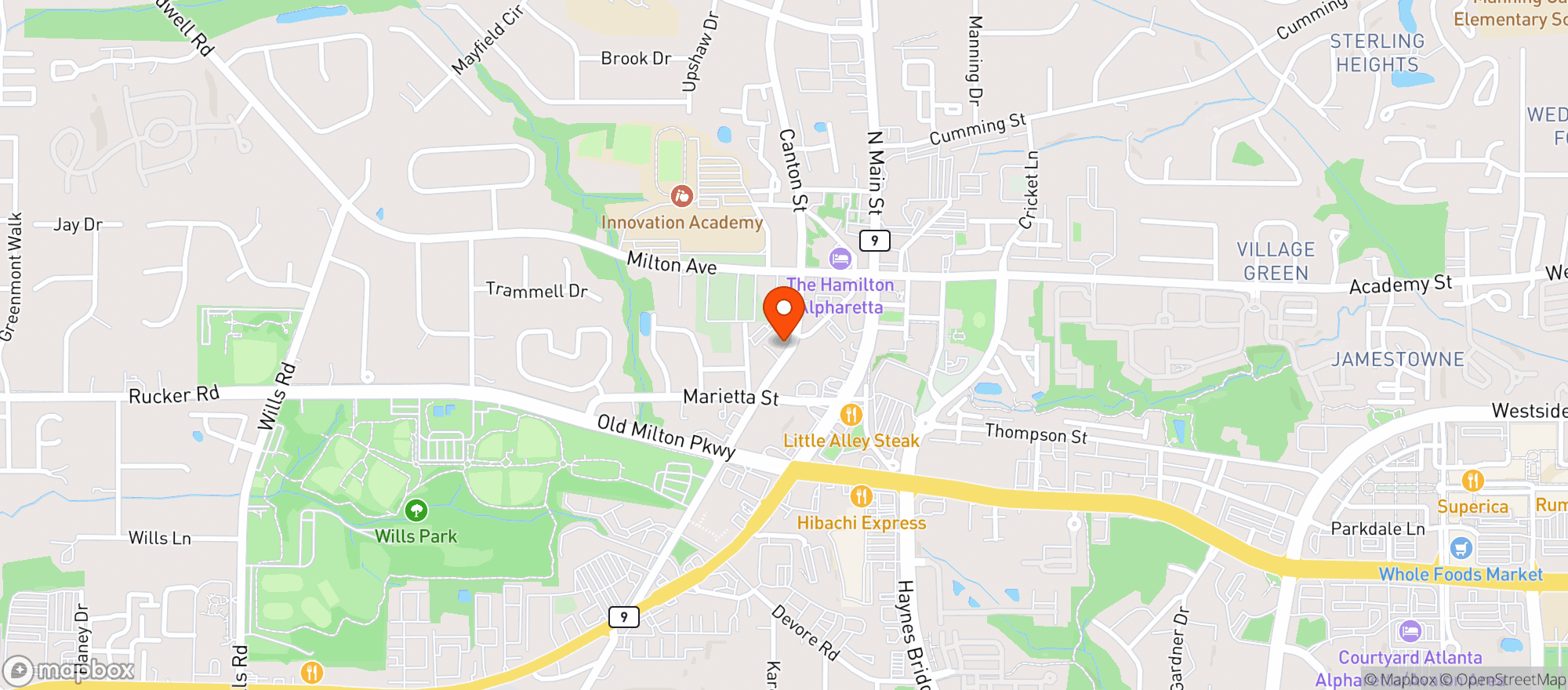 Map showing Foundation Social Eatery