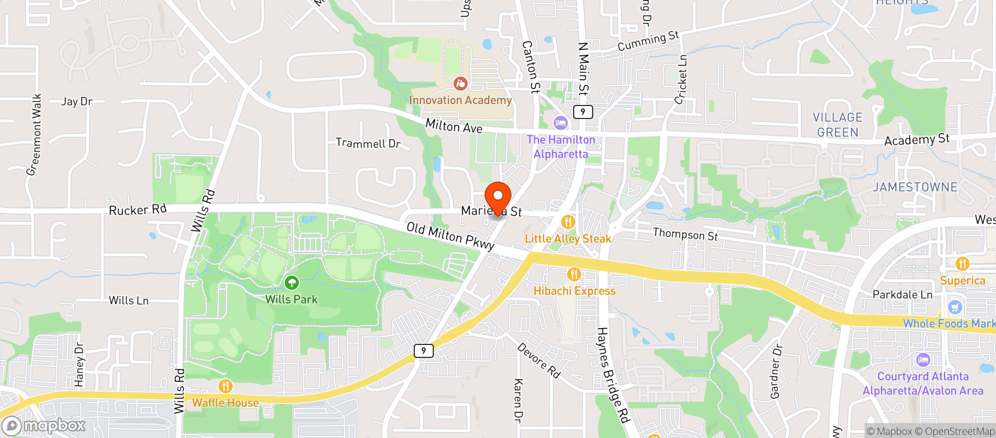 Map showing Pure Taqueria