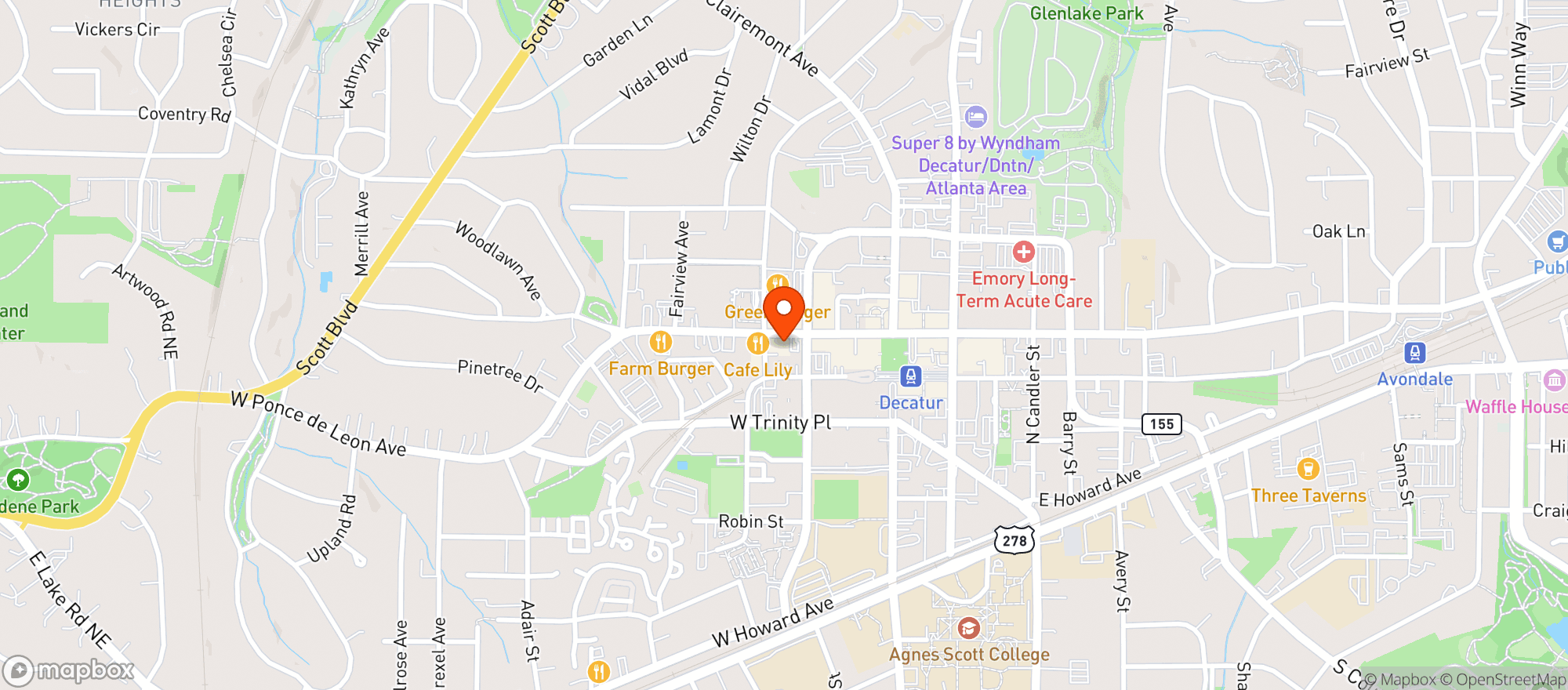 Map showing Bench Warmers - Decatur