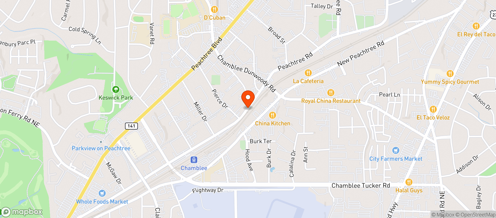 Map showing Chamblee & Vine