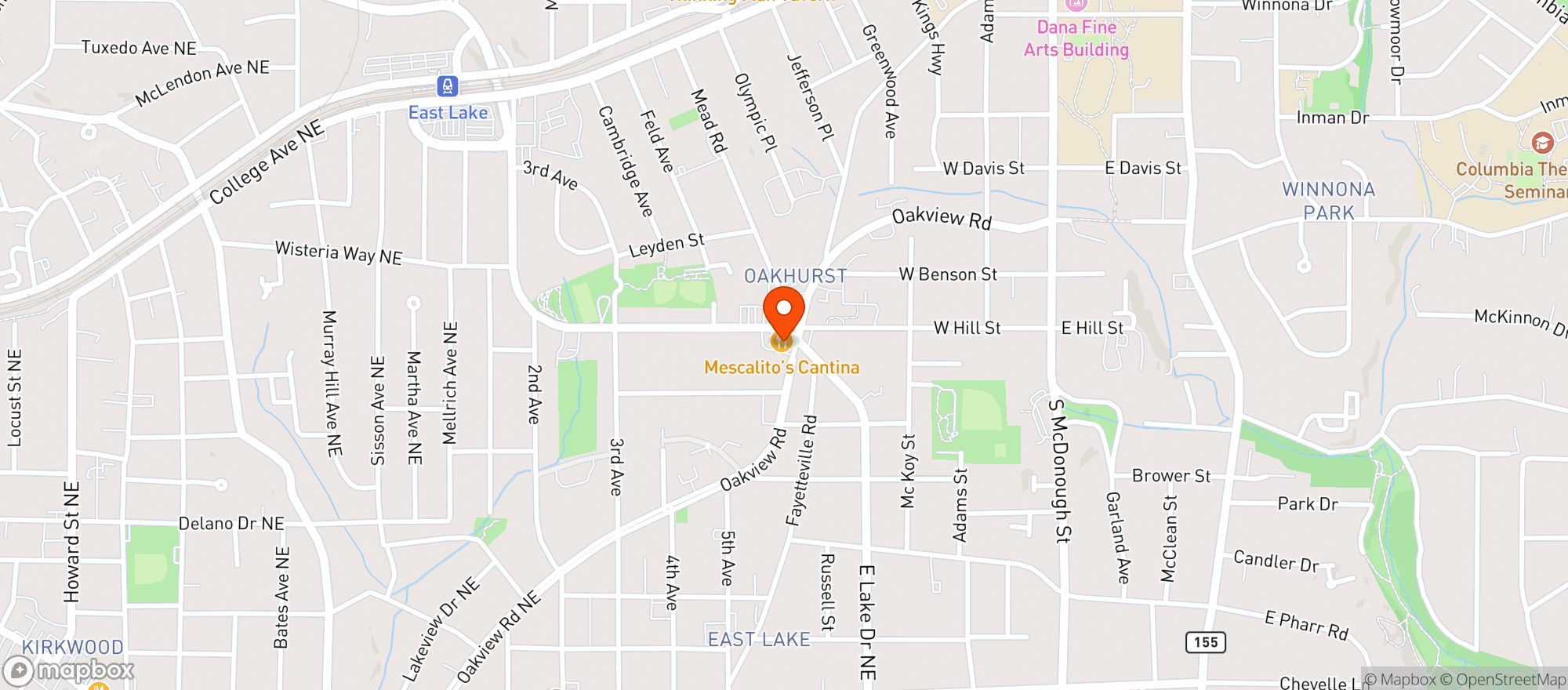 Map showing Mojo Pizza