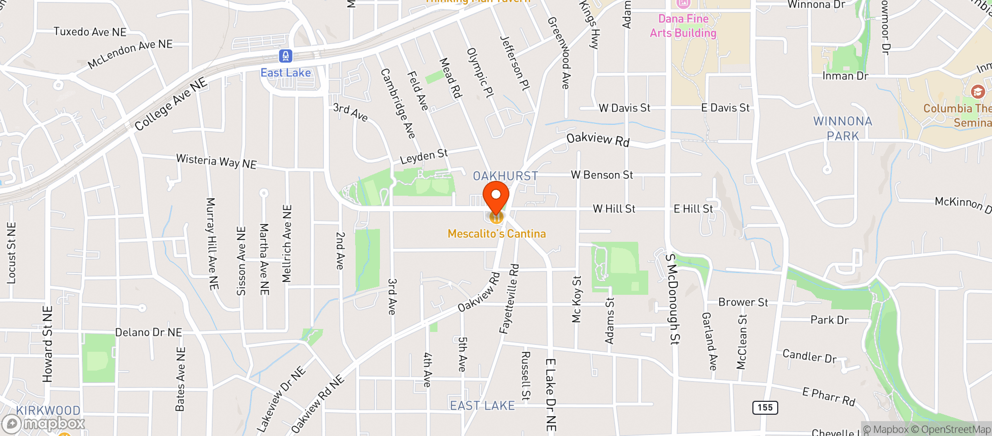 Map showing Mezcalitos Cantina