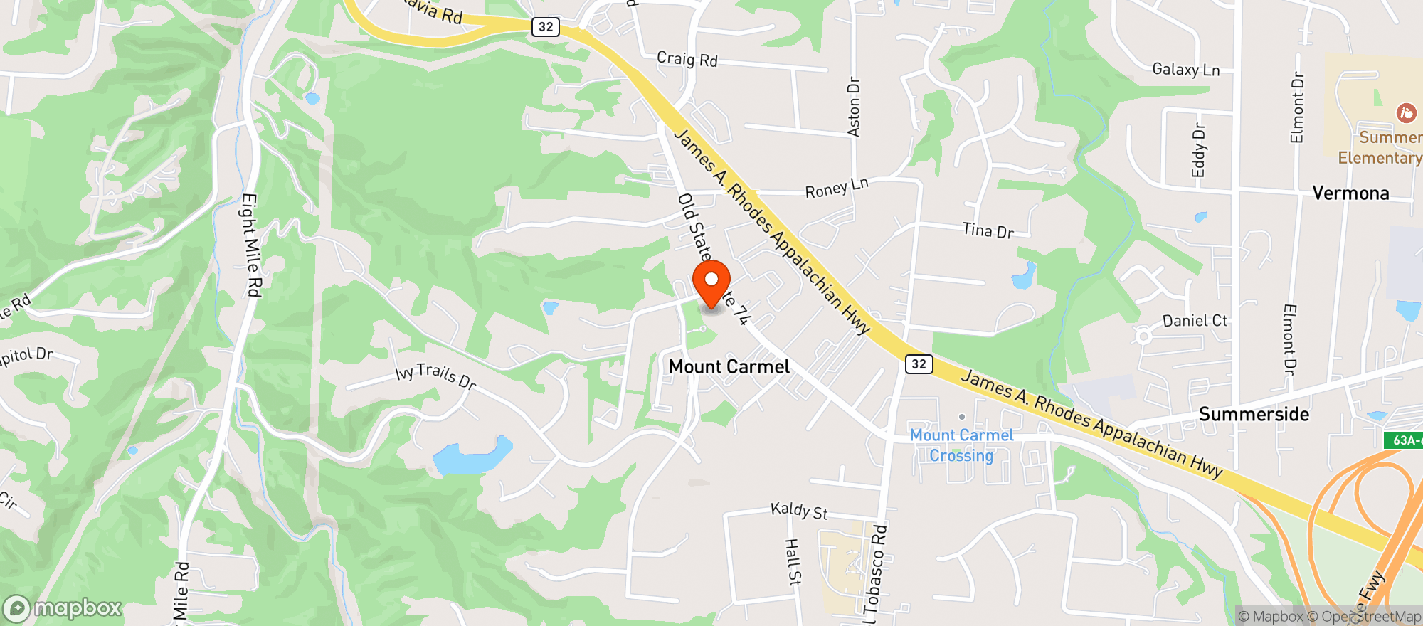 Map showing Food Mart