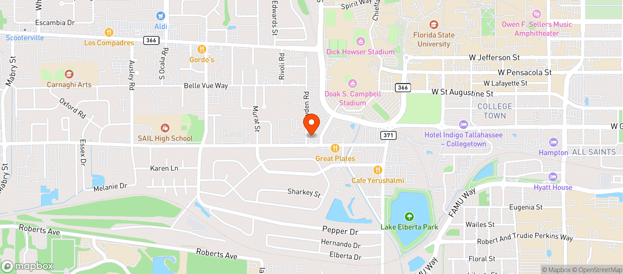 Map showing Circle K #3890