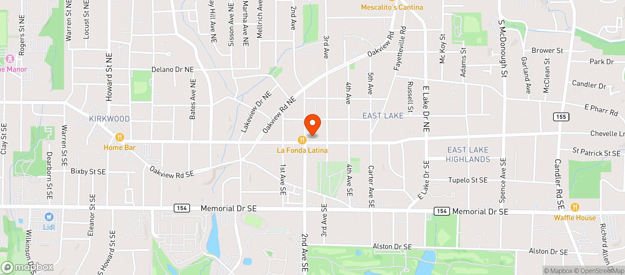 Map showing Huckleberry's Corner