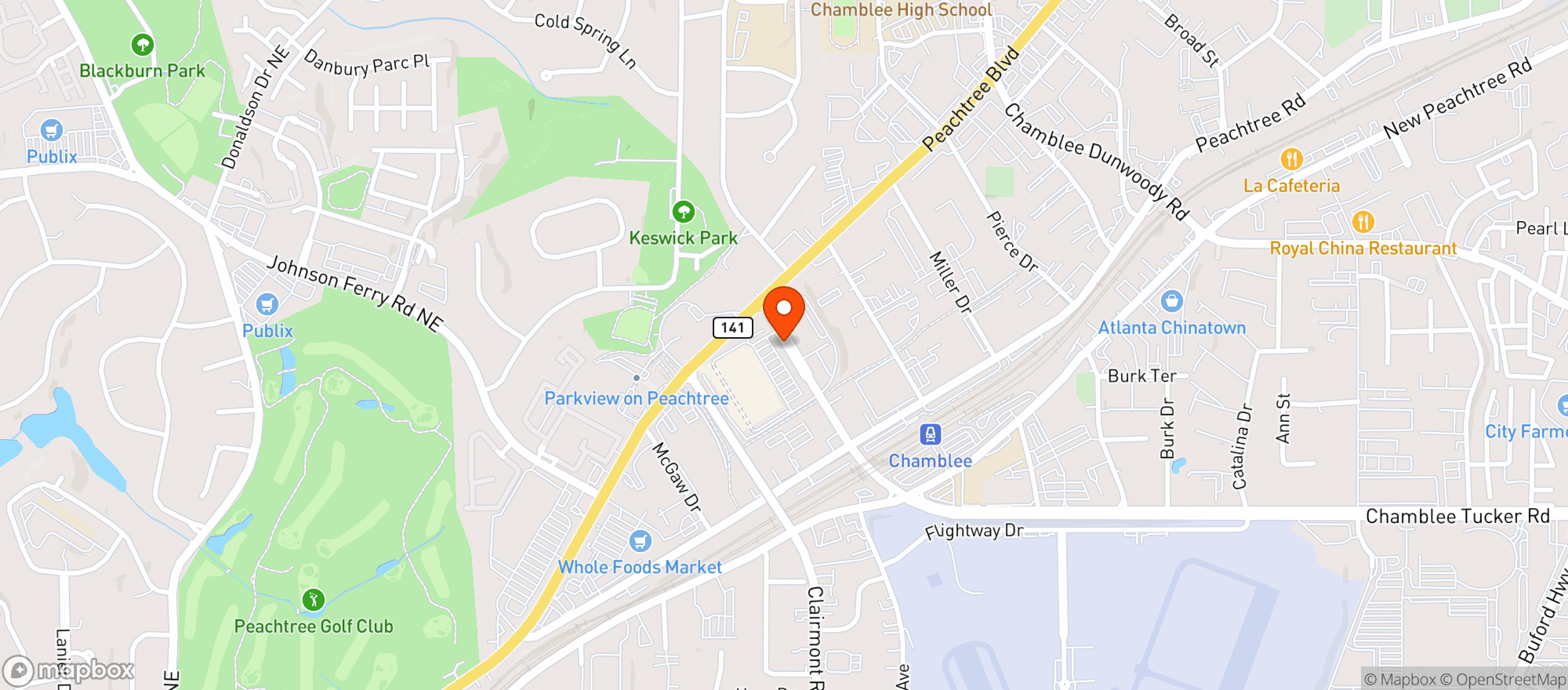 Map showing HEMP HAVEN ATL CBD RECREATIONAL DISPENSARY