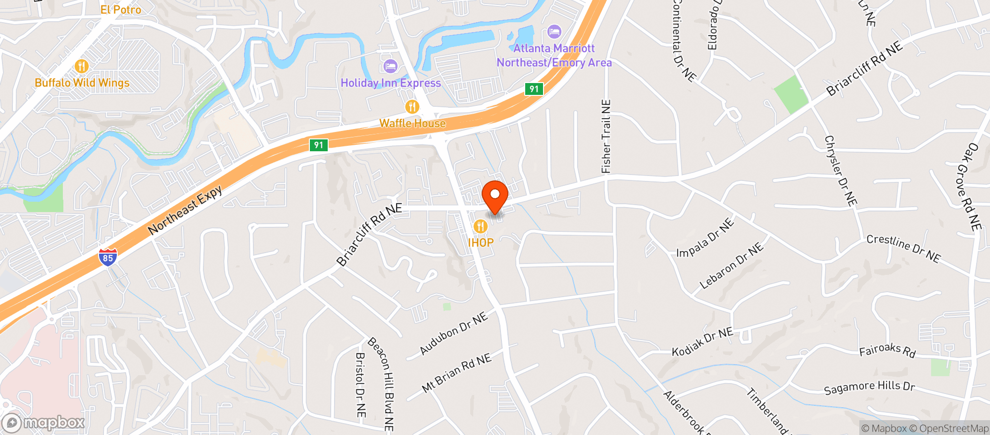 Map showing Mos Pizza