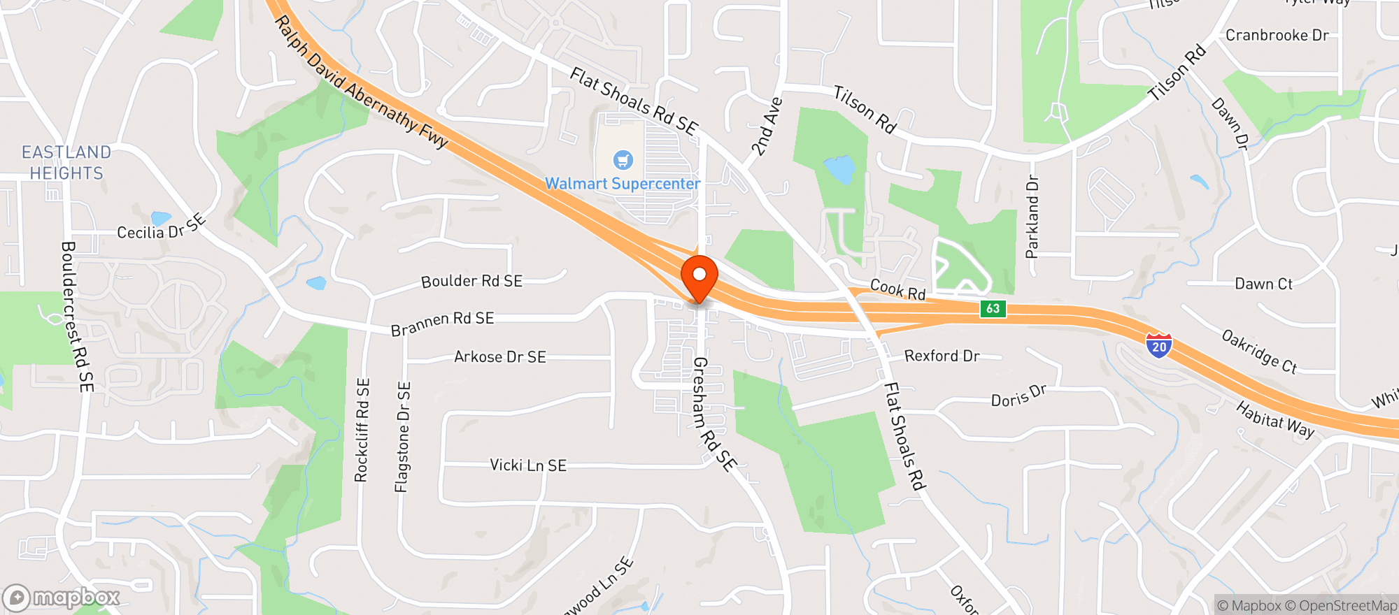 Map showing Gresham Package Store