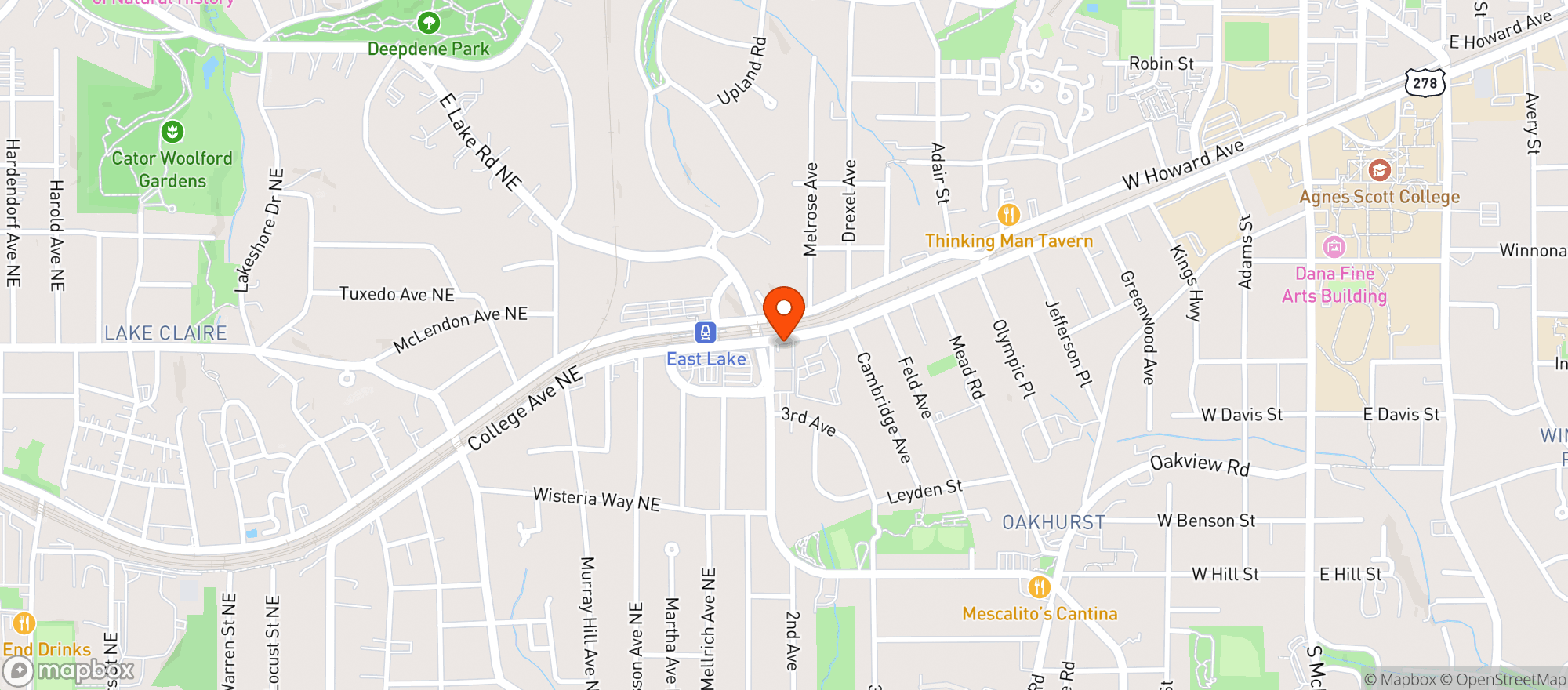 Map showing Wahoo A Decatur Grill