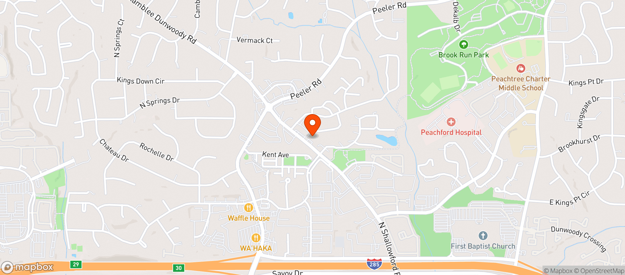 Map showing Dunwoody World Of Beverages