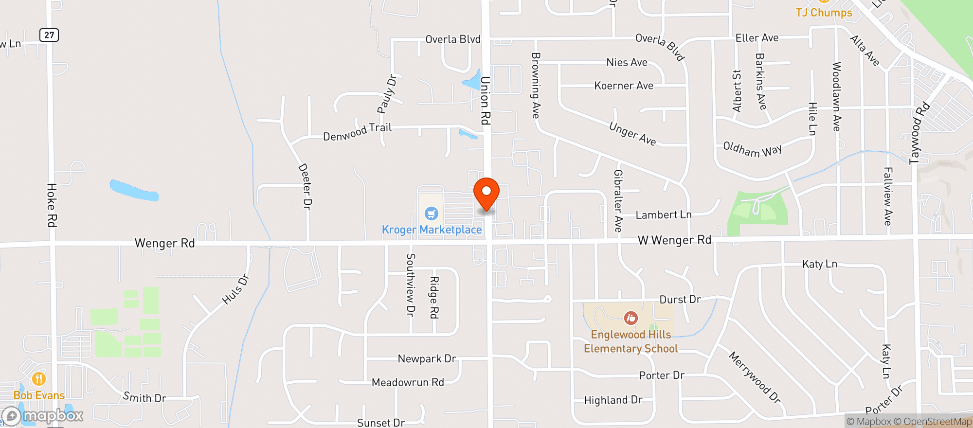 Map showing Kroger Marketplace
