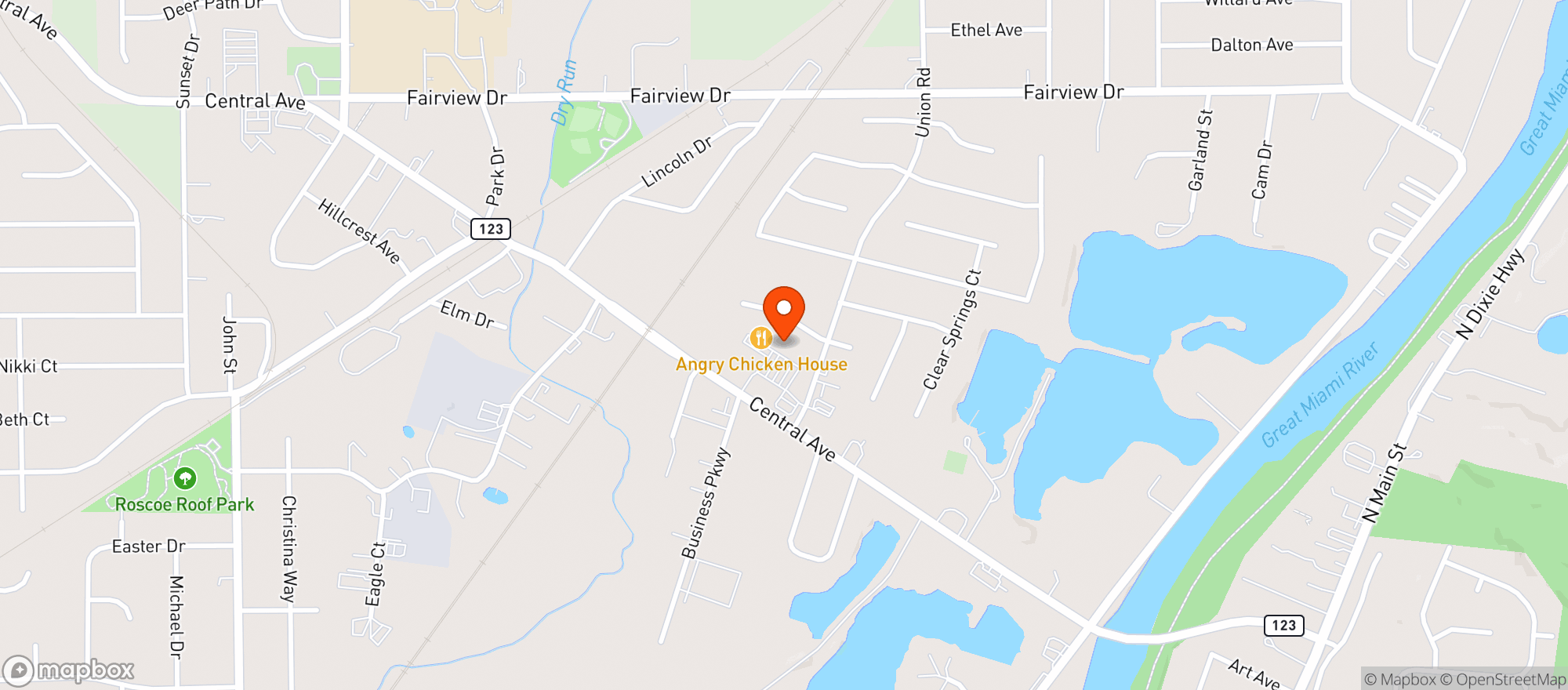 Map showing Angry Chicken