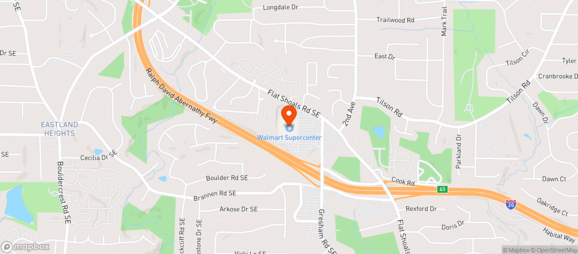 Map showing Walmart Supercenter