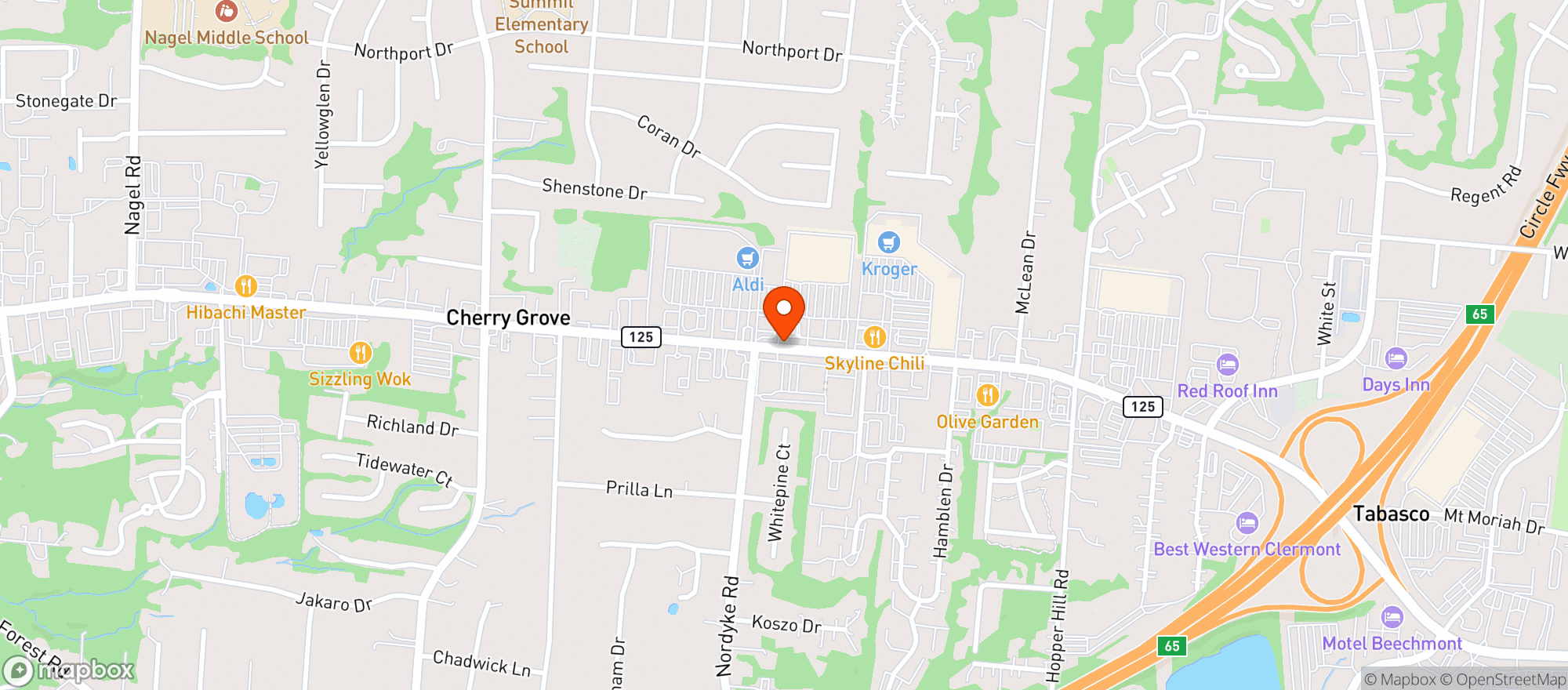 Map showing Target Store