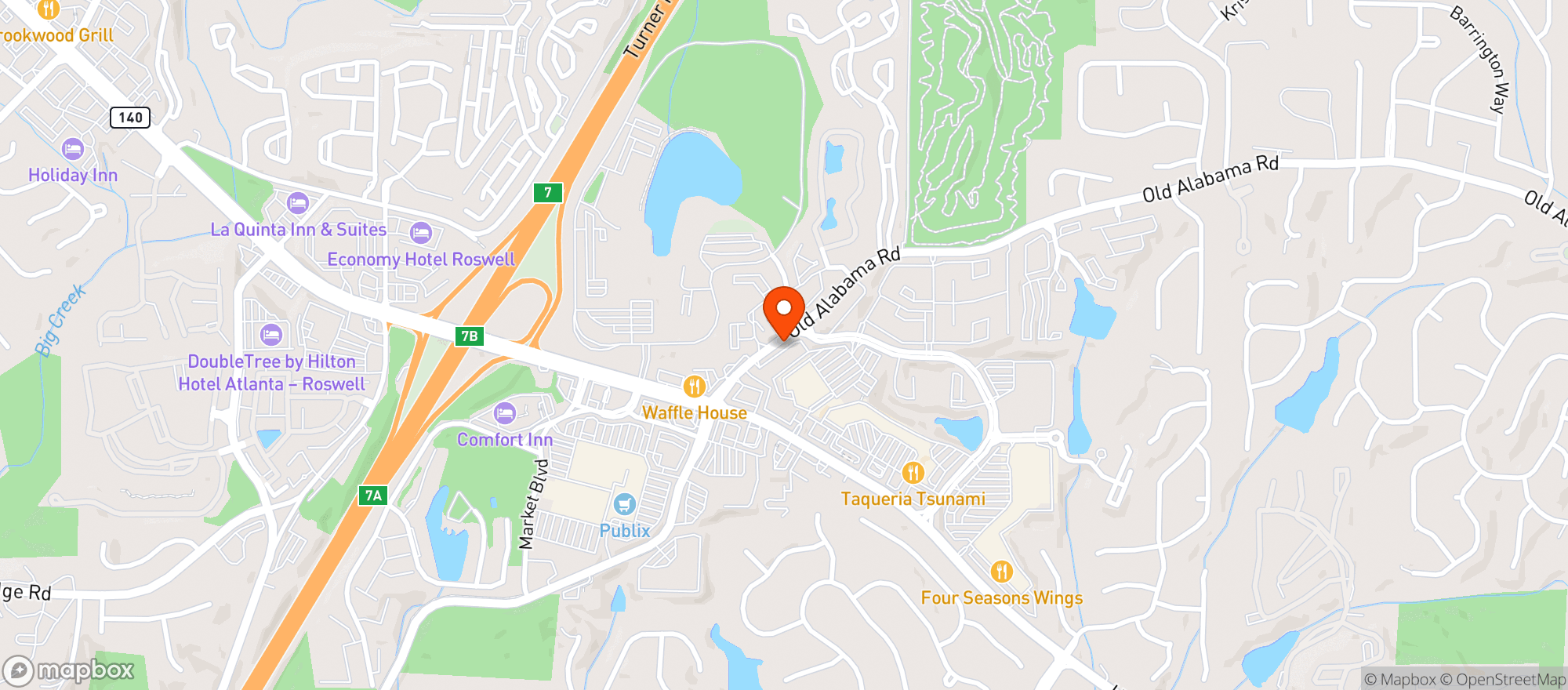 Map showing Door Dash