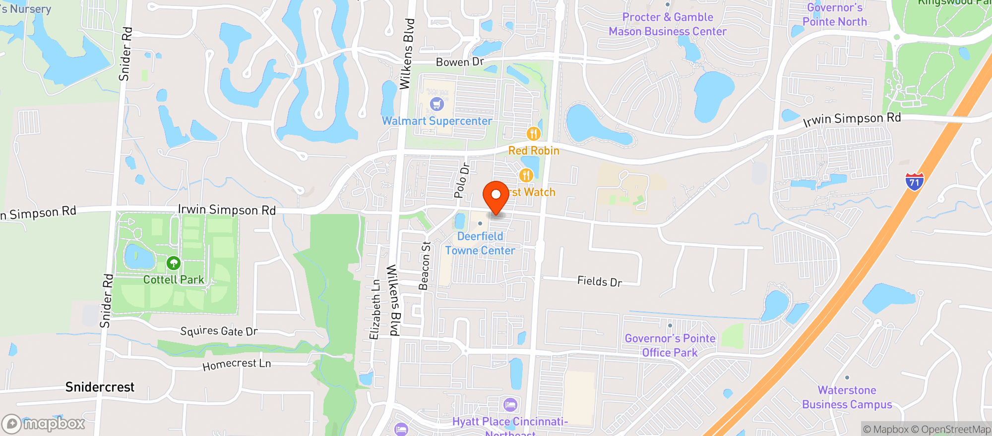 Map showing Whole Foods Market - Mason